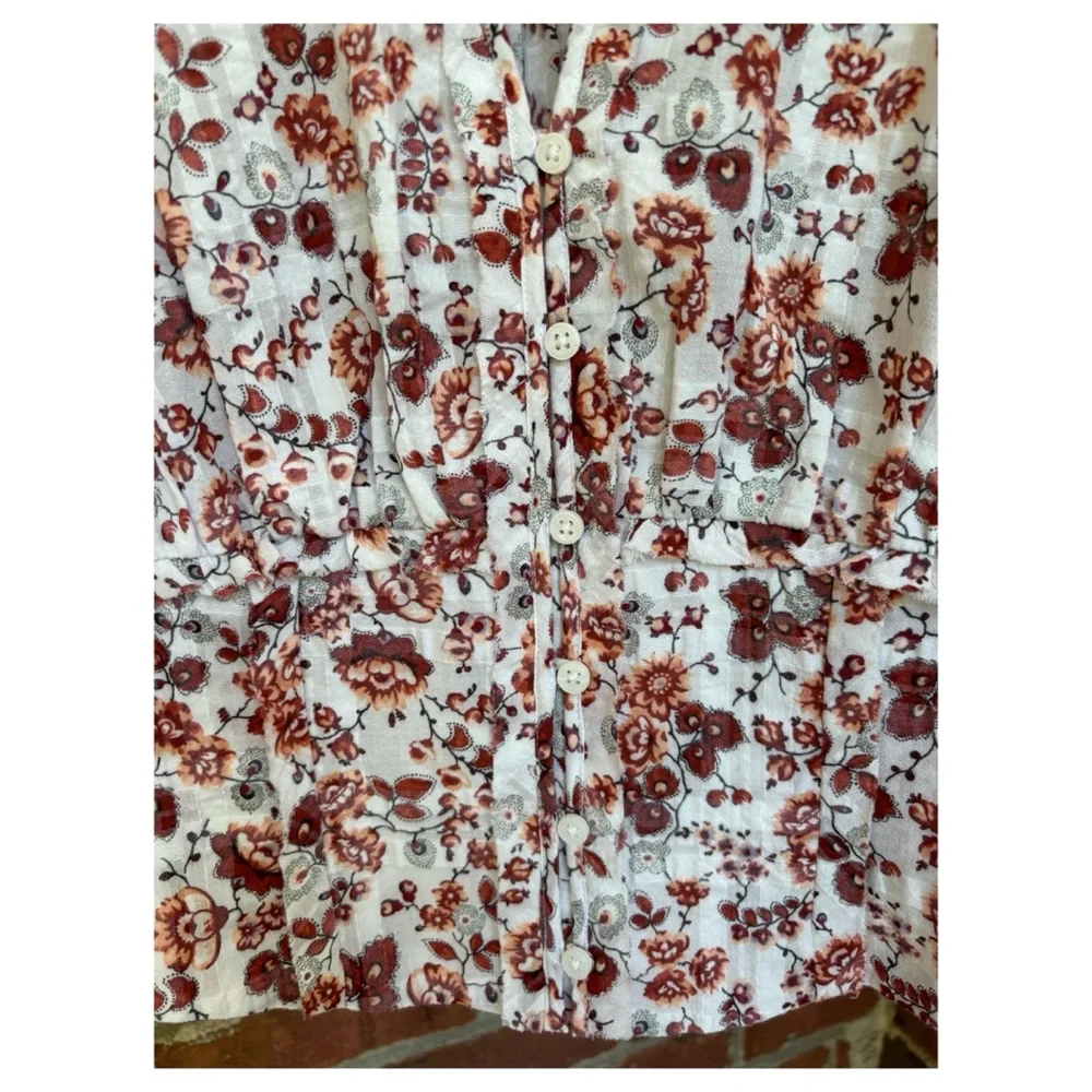 NWOT Anthropologie Smocked Buttondown Blouse  Size Small - Picture 8 of 16